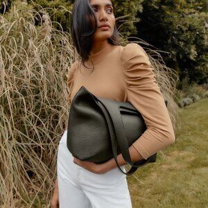 Cuyana System Tote (13-inch) in Dark Olive